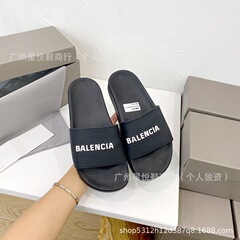 B's 2025 夏サンダル新文字ロゴワンラインビーチスリッパ婦人靴カップルシューズキャンディーカラー女性