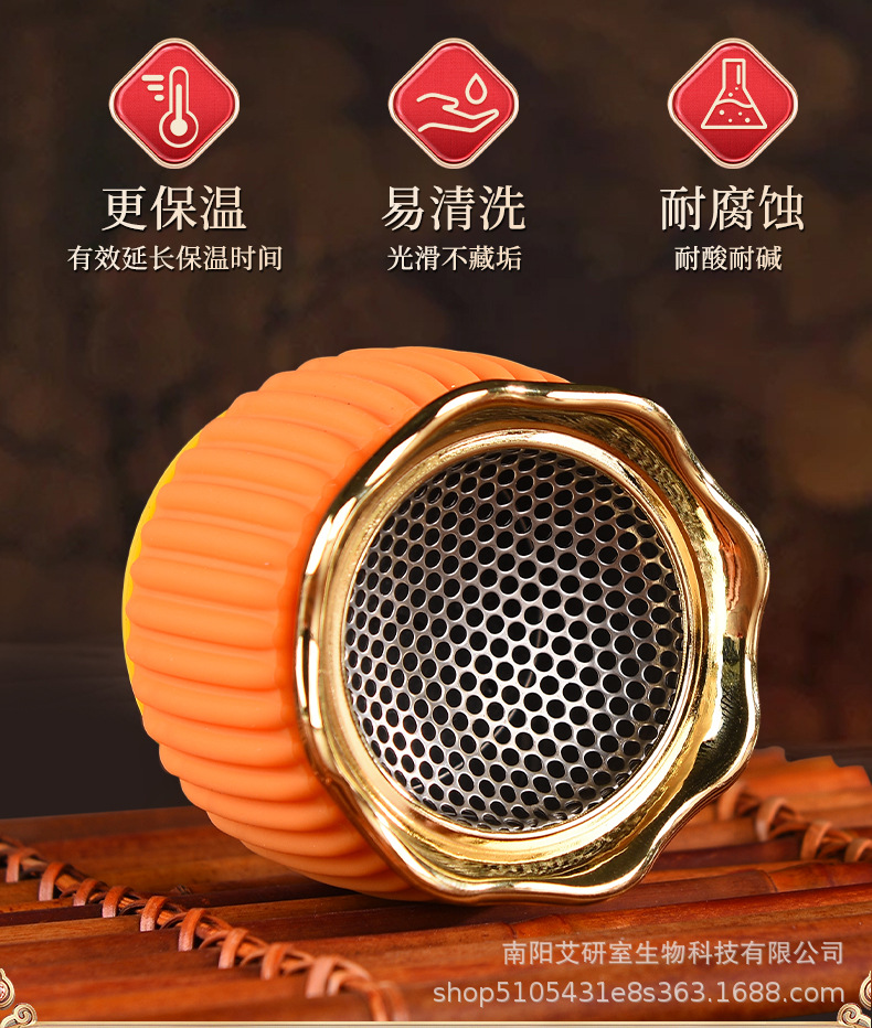 Gilded Lotus Metal Moxibustion Jar Set with Mugworm Cones and Essential Oil for Warm Therapy Gua Sha Cupping quality and texture