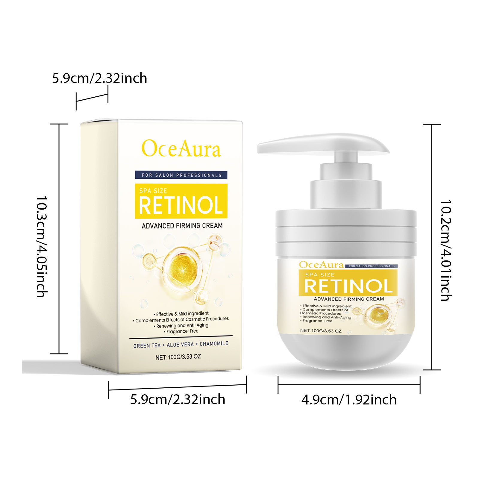 OceanAura Retinol-Creme spendet Feuchtigkeit, nährt, hellt auf und erhellt die Haut. Glatte und Anti-Falten-Körperlotion_voghion.com