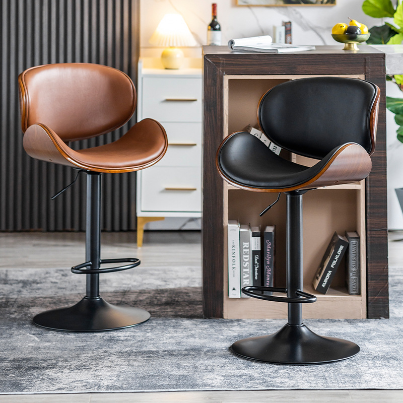 European Style Bar Chair Lifting Leather Bar Chair Light Luxury Home Front Desk High Chair High Stool Simple Modern Bar Chair