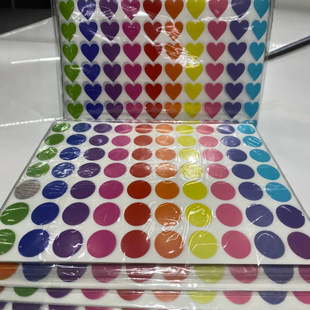 Cross-Border Label Stickers Round Color-Coded Self-Adhesive Label Stickers 10-Color Sticker Folder Handmade