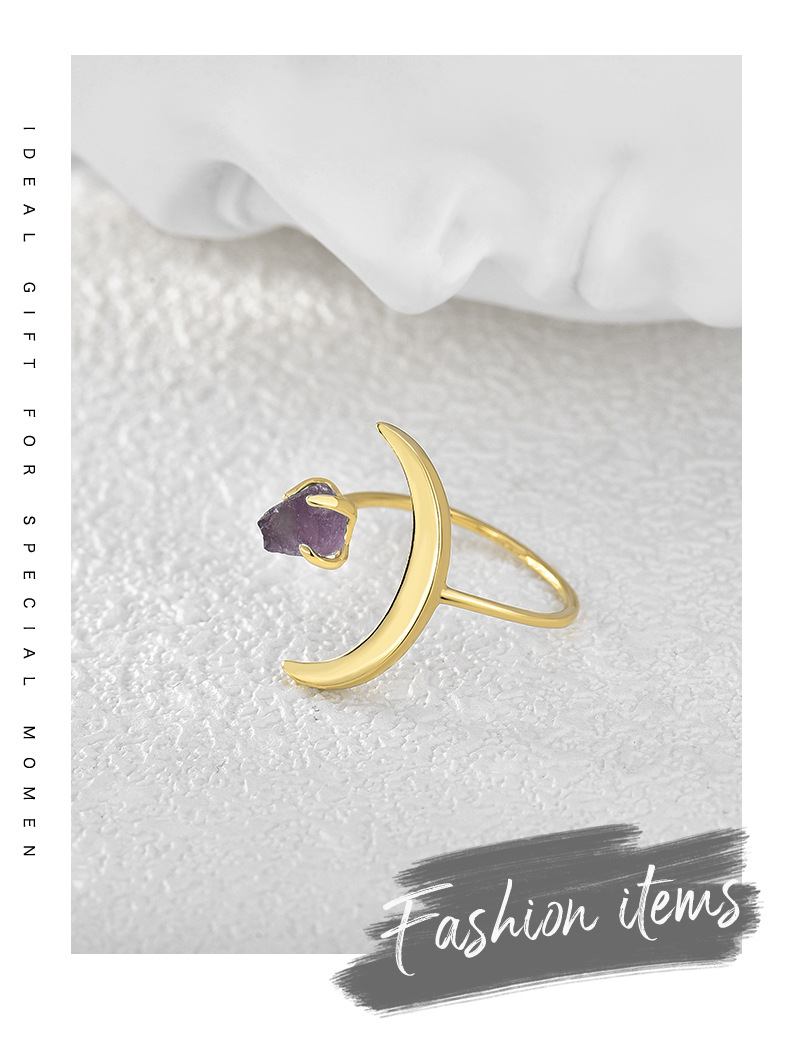 Ring, Ring, Jewelry Classification Tourism Memorial Occasion Copper Material Fashion Moon Copper Ring, Ring Jewelry Moon Plating Artificial Gemstones Copper Rings