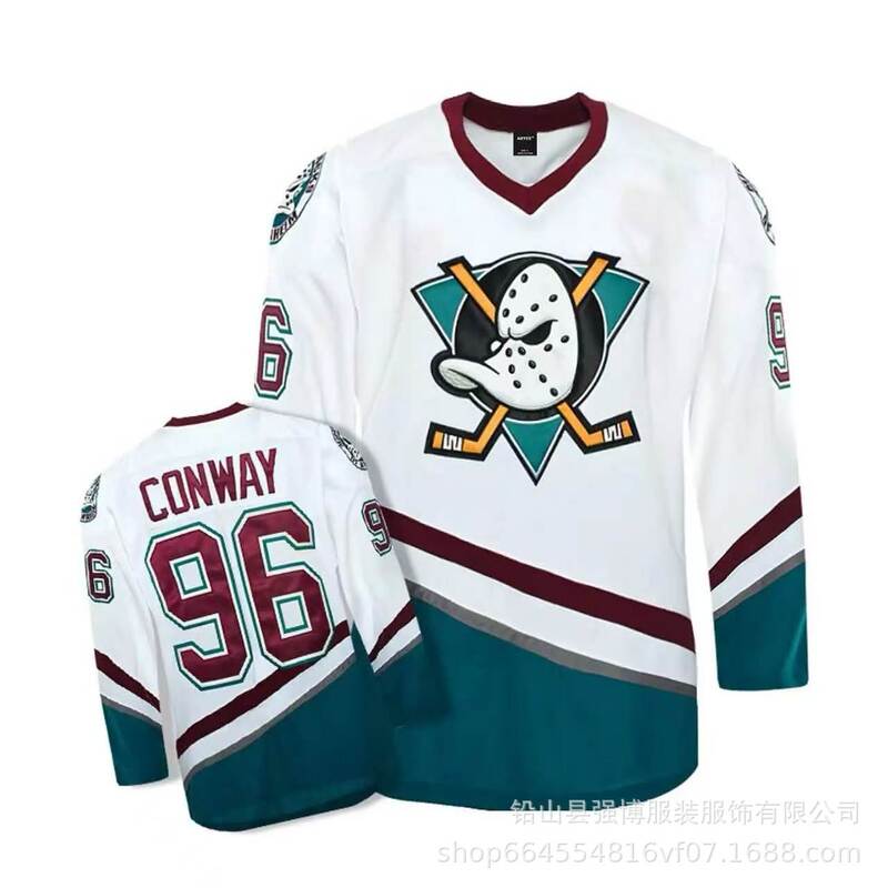 Cross-Border Ice Hockey Jersey Movie Version 3D Digital Printed Ice Hockey Uniform No. 96 No. 99 White Duck White Cross-Border Ice Hockey Jersey Movie Version 3D Digital Printed Ice Hockey Uniform No. 96 No. 99 White Duck White