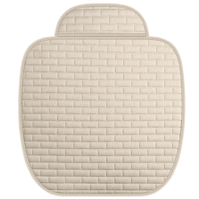 Four Seasons Pad | cushion - long-plaid-linen-single-seat-beige-look-at-the-color-and-take-the-quantity