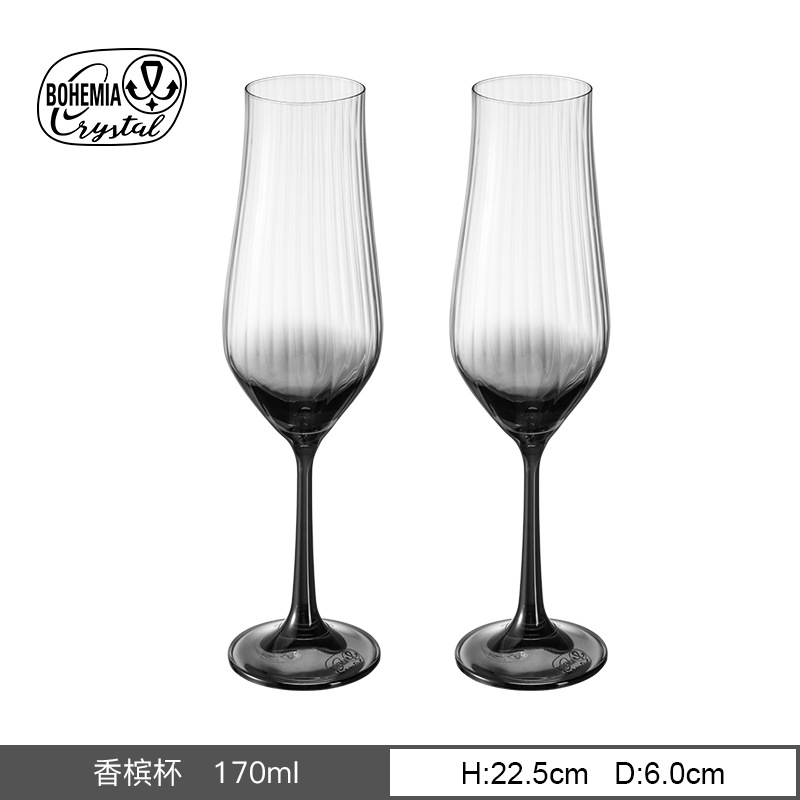 Vaso de cristal sin plomo importado de la República Checa, taza de pie alto vertical, simple nórdica, simple tulipán, vino tinto, agua doméstica image 20