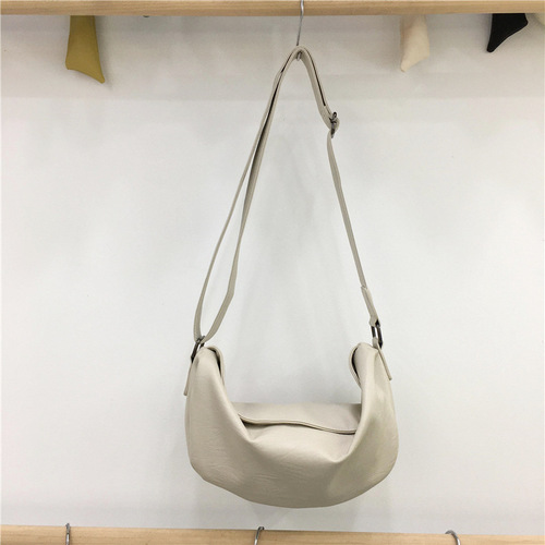 This season's high-end minimalist casual women's bag,  new model trendy summer texture soft PU leather crossbody dumpling bag