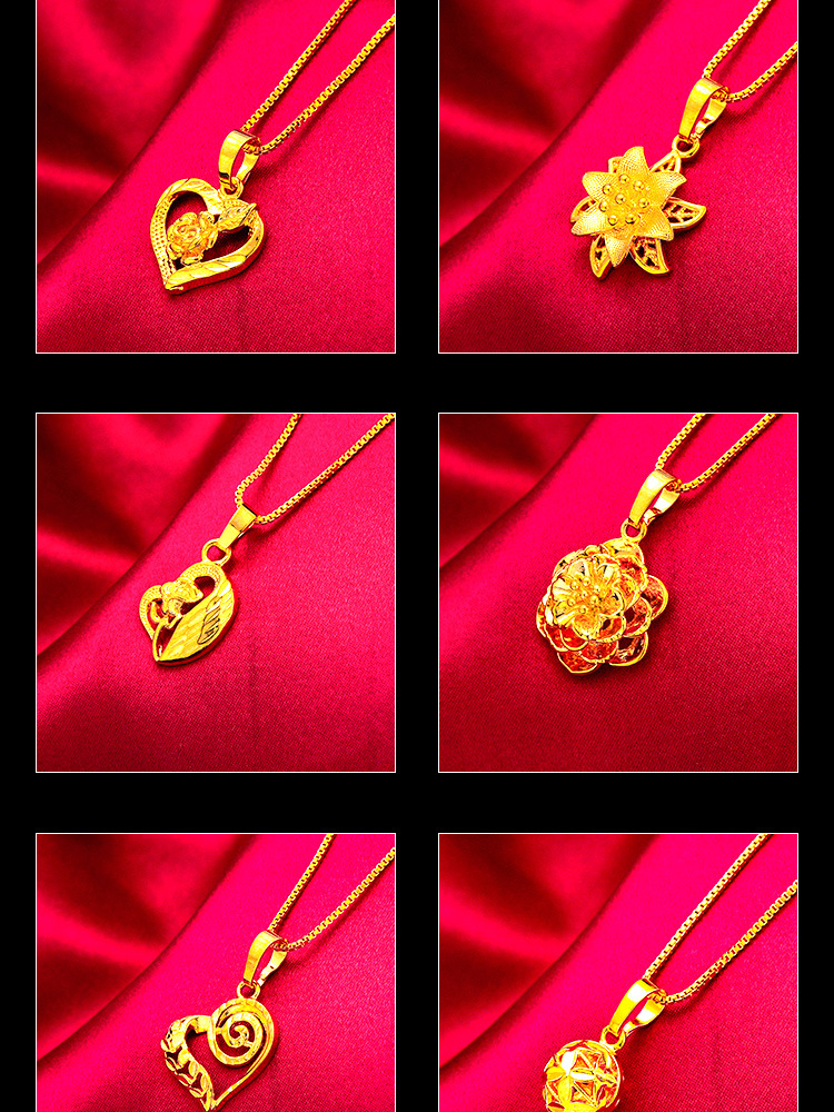 Gold Plated Flower Pendant Necklace For Men And Women Elegant_voghion.com