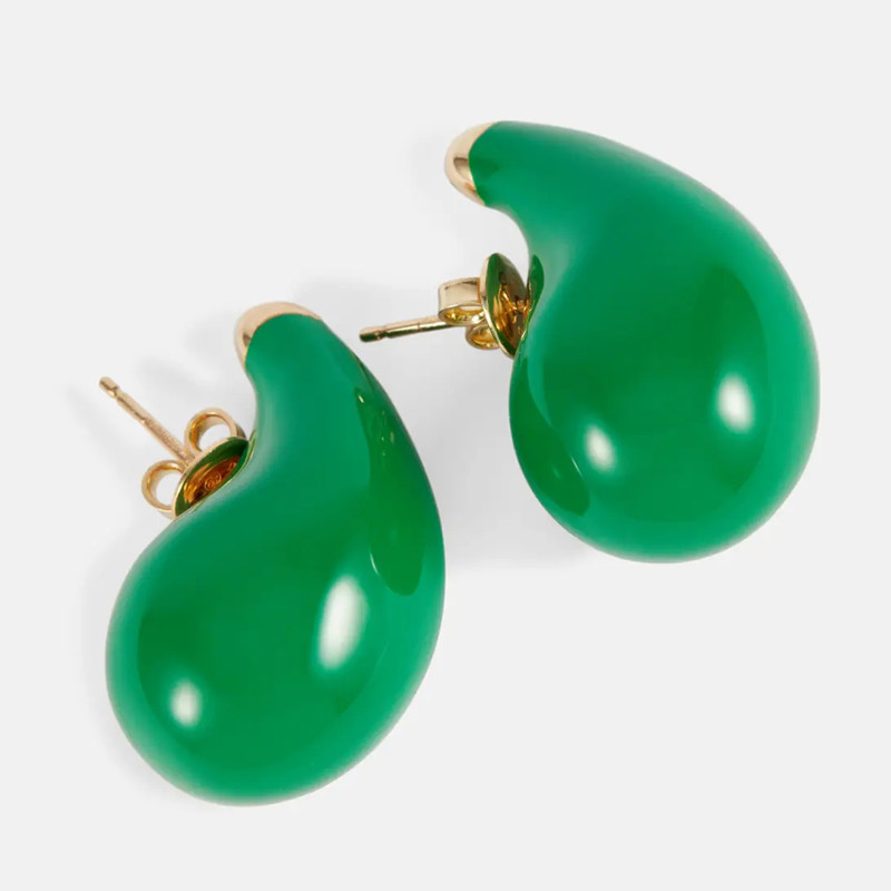 Stainless Steel Material 1 Pair Simple Style Water Droplets Epoxy Stainless Steel Ear Studs