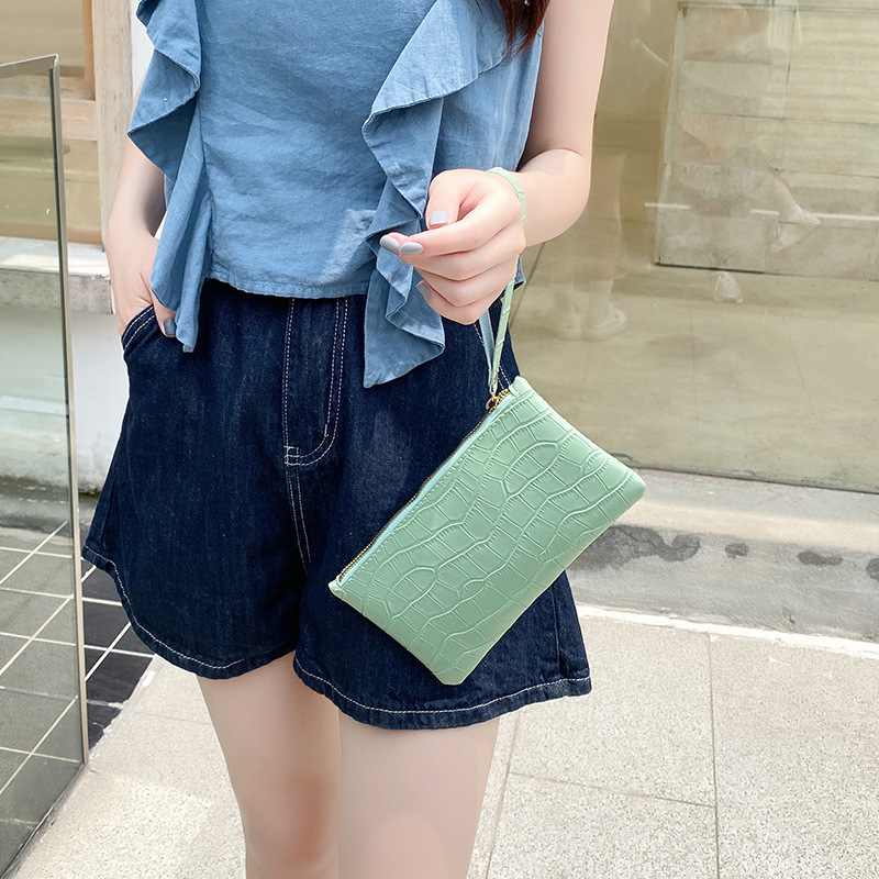 new style fashion solid color Stone Pattern Clutch Small Walletpicture1