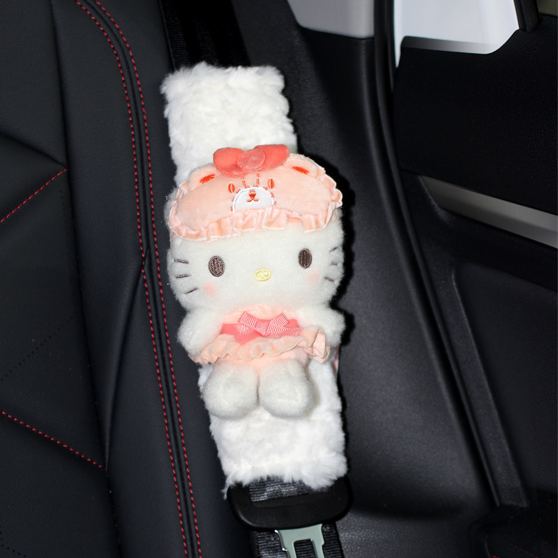 Pajamas Sanrio Safety Belt Shoulder Pads Cute Cartoon Plush Car Protective Cover Car Protective Cover for Couples