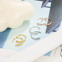 New 2022 Hook Earrings with a Row of Sparkling Diamond Studs, Simple and Cool Style, Elegant and Versatile Ear Studs for Women