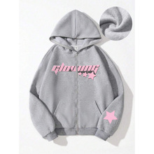 B 63717 Kids' letter zip hoodie �д�ͯ��ĸ�������¿羳��