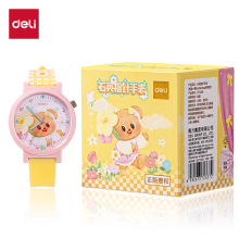 【新品】得力HY490黄油小熊手表防水可爱儿童手环手表石英表批发