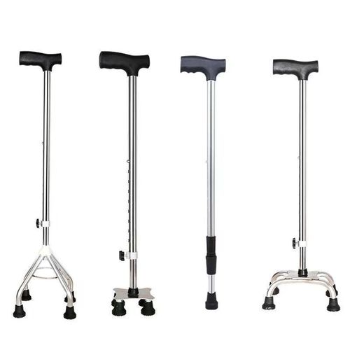 Factory Direct Sale Elderly Walker Telescopic Walking Stick Four-legged Lightweight Steel Crutch