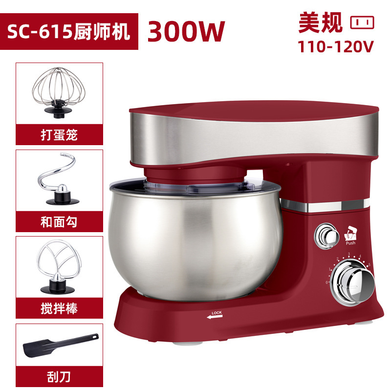 钻厨厨师机家用小型多功能3L全自动台式打蛋立式食物搅拌机和面机|undefined