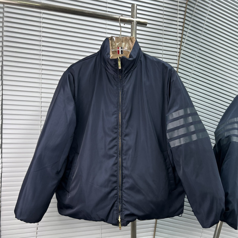 Factory Direct Sales 26Ss High-Quality Autumn and Winter New Style Blue-Striped Long-Sleeved Reversible Thickened Men's down Jacket Factory Direct Sales 26Ss High-Quality Autumn and Winter New Style Blue-Striped Long-Sleeved Reversible Thickened Men's down Jacket