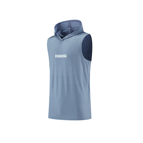 Summer new hooded quick-drying sports vest for men Amazon cross-border fitness men's sleeveless t-shirt running training clothes