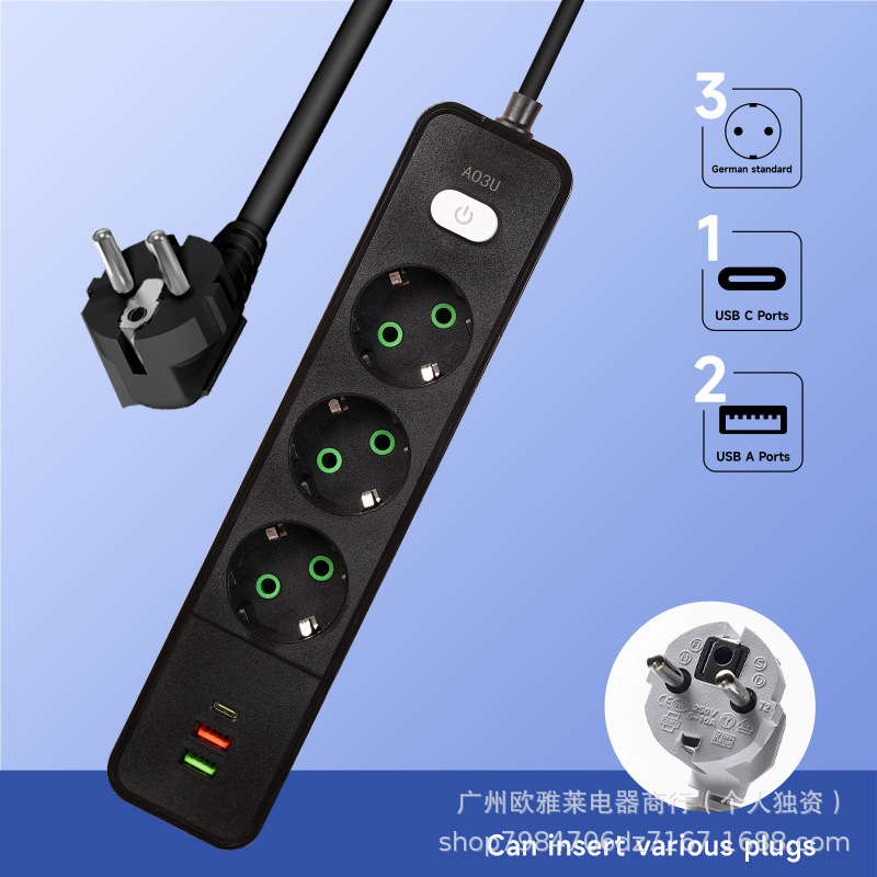 Explosiones de venta directa estándar europeo una variedad de placa de enchufe de alimentación USB Asia Central Oriente Medio Ucrania Alemania Rusia enchufe lote