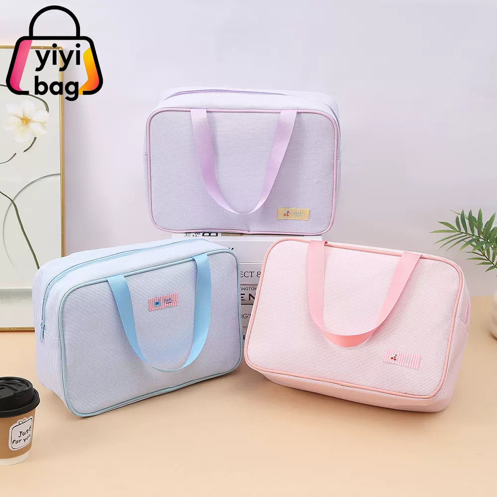 新款跨境大号纯色化妆包四方多功能收纳包便捷式大容量手提包南美