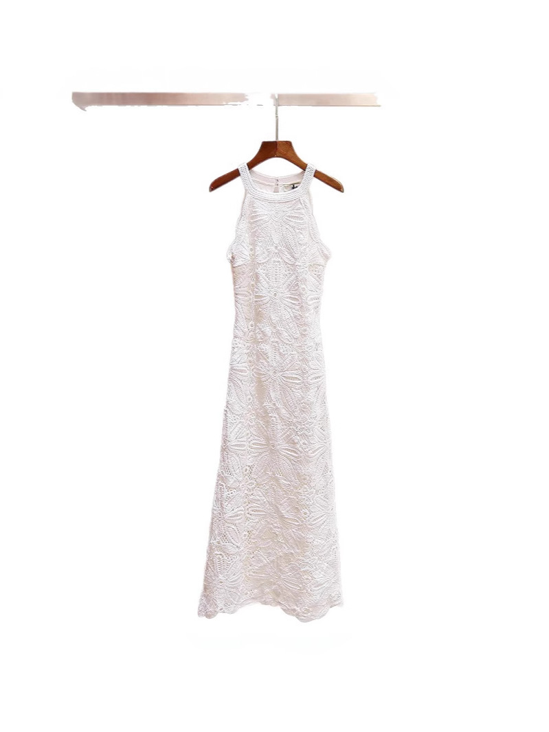 Shenzhen Nanyou High-End Women's Halter Neck Dress, Early Autumn 2023 New Style, Sleeveless, Waist-Cinching, Slimming, Embroidered Long Dress