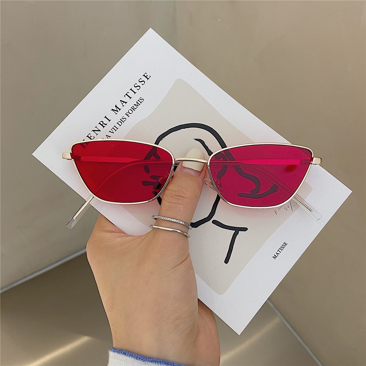 40g Weight Full Frame Glasses Structure Sunglasses Classification PC, UV400 Protection Lens Material Cat Eye Glasses Style Outdoor, Travel, Beach Occasion Geometric Pattern All Seasons Season Unisex Gender Retro, Classic Style Style Grey, Black Color Retro Classic Style Geometric PC UV400 Protection Cat Eye Full Frame Women's Sunglasses 8