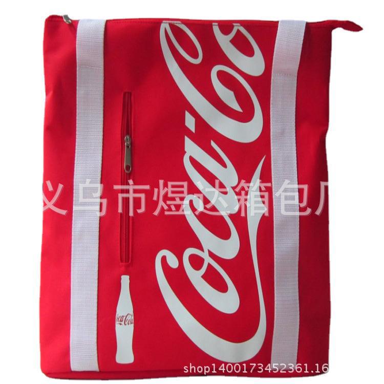 厂家供应销售时尚欧美购物袋 外贸手提防水料便携袋 可乐购物袋