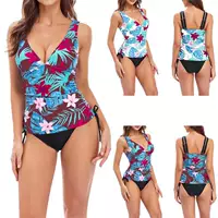 Купальник‑топ с юбкой (tankini) в европейском стиле, V‑образный вырез, со шнуровкой, S–XXL