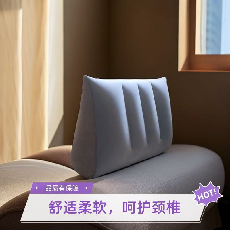 三角形マット PVC 植毛インフレータブル三角形マットポータブル屋外旅行腰枕クッション昼休み睡眠枕|undefined