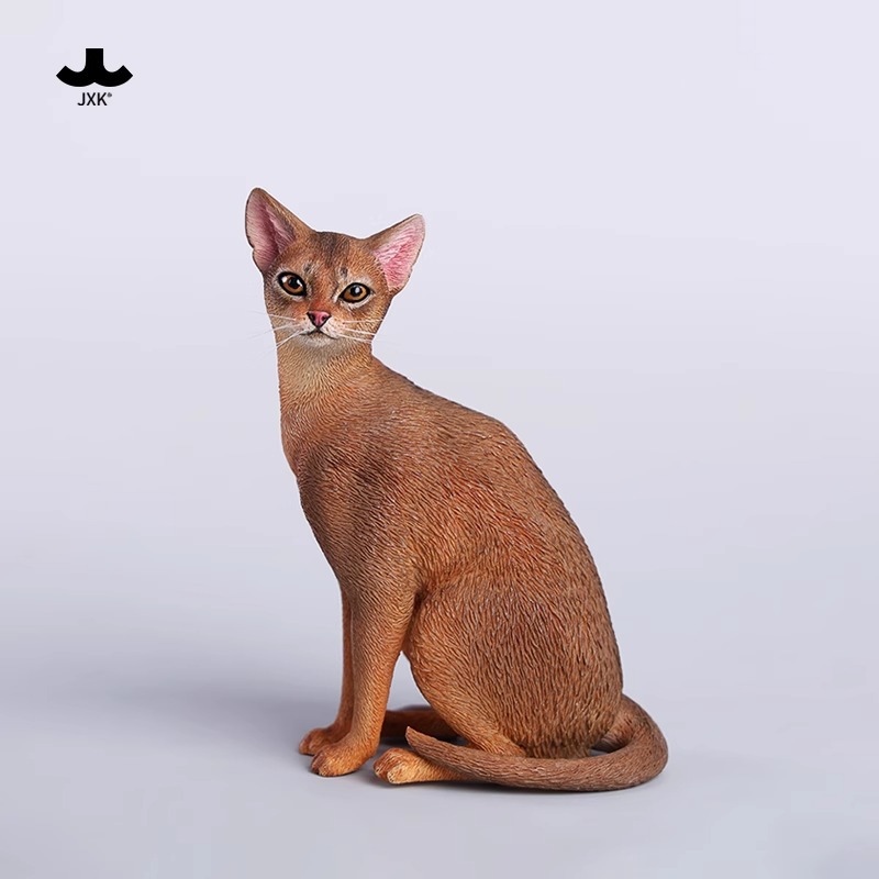 JXK1/6 아비시니안 고양이 모델 시뮬레이션 고양이 장식품 데스크탑 유행 인형 핸드 헬드