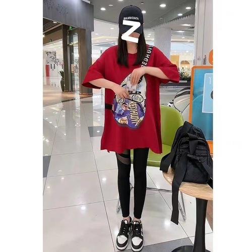 Summer Fashion New Crossbody Bag Pocket Zip Short Sleeve Women's T-shirt 2024 Korean Style Casual Crew Neck Print Top