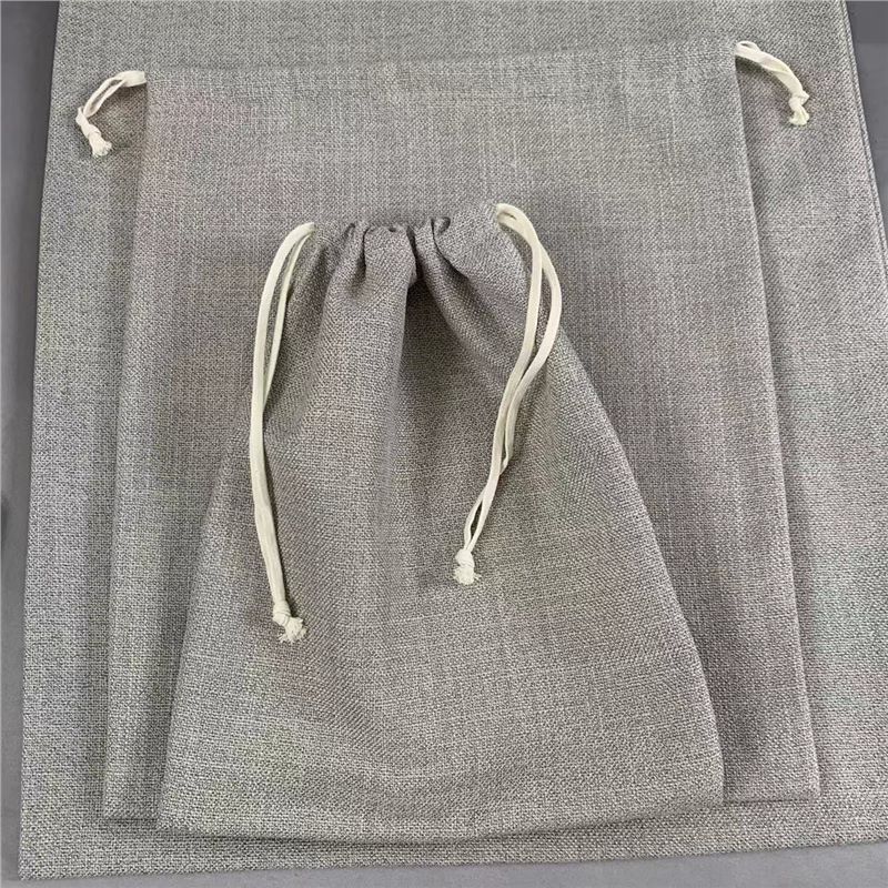 솔리드 컬러 코튼 캔버스 번들 포켓 방진 내마모성 여행 보관 가방 마감 의류 신발 야외 끈 헝겊 가방