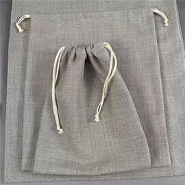 纯色棉布帆布束口袋防尘耐磨旅行收纳袋整理衣服鞋子户外抽绳布袋