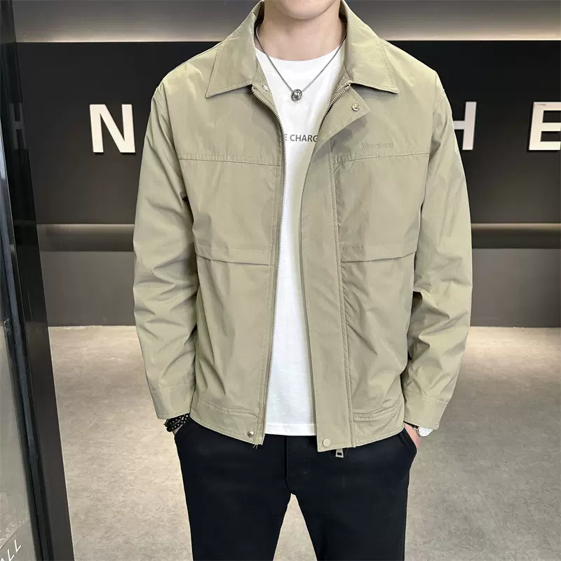 男士外套2025春秋季新款翻领帅气工装青年夹克衫百搭时尚潮流上衣