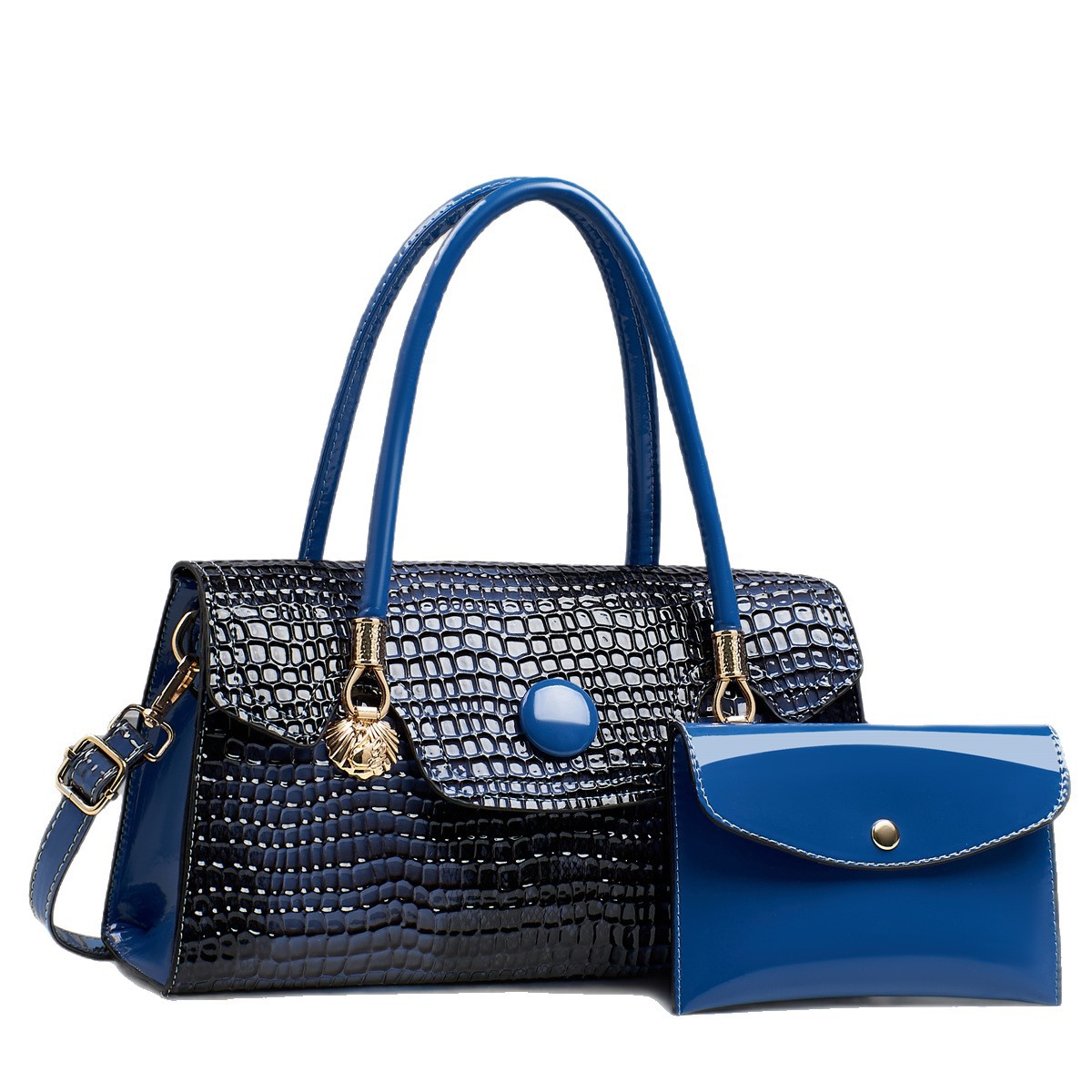 Retro schoudertas met krokodillenmotief, dames tas met gestructureerde flap_voghion.com