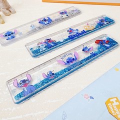 貿易クロスボーダーステッチアクリルゴールドパウダーオイル定規リロアンドスティッチ減圧流砂定規グリッターパウダーレンジ