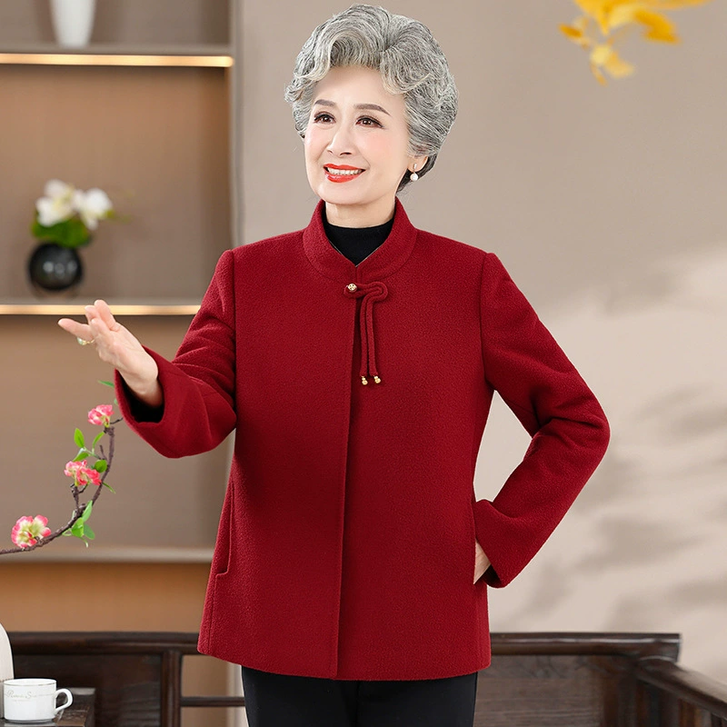 Бабушка зимняя шерстяная куртка для пожилых людей