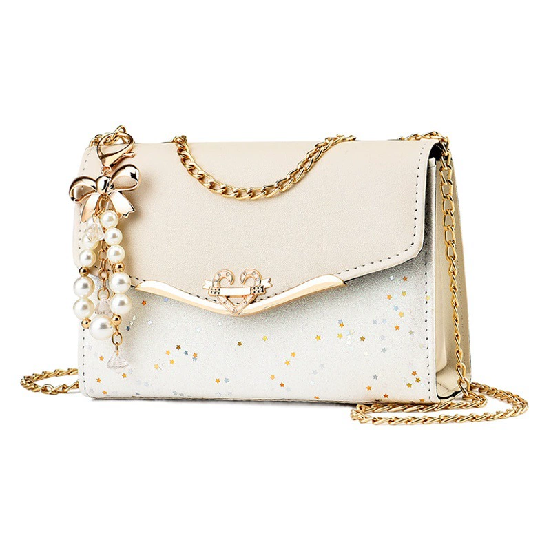 Прямые поставки с фабрики: новая женская сумка через плечо 2025 года, корейская версия, модная универсальная высококачественная сумка с цепочкой, стильная сумка с пайетками.