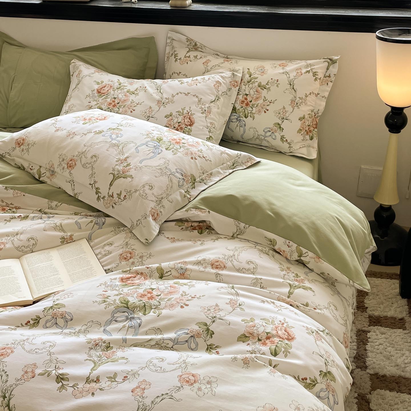 Algodón grueso de cuatro piezas, sábanas de algodón lavado con agua, dormitorios de estudiantes, tres piezas