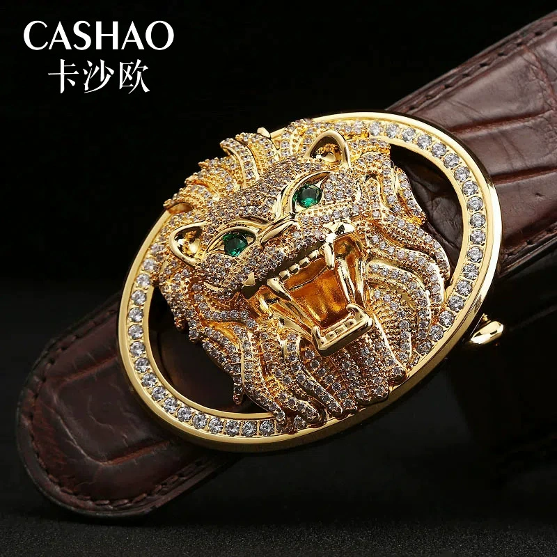 Высококлассный ремень CASHAO, брюки, крокодил, натуральная кожа