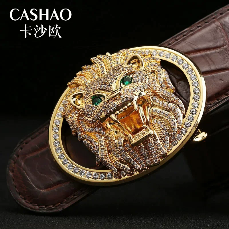 Высококлассный ремень CASHAO, брюки, крокодил, натуральная кожа