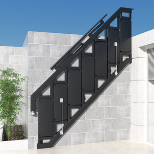 All-aluminum alloy full-welded wall ladder villa attic folding simple ladder customizable duplex loft leaping armrest