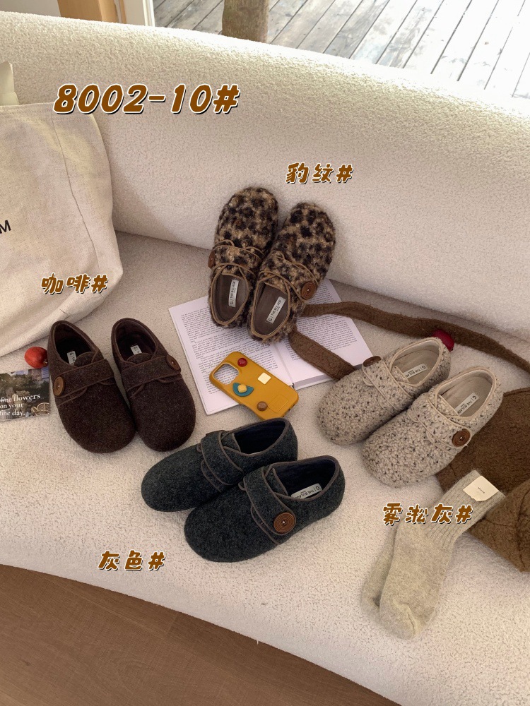 2025新款森系厚底豆豆鞋女内增高3cm秋冬季圆头加绒保暖勃肯棉鞋