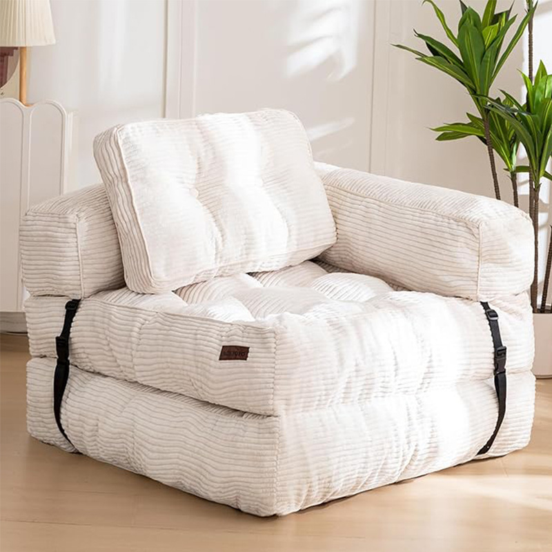 Sillón convertible plegable de Amazon transfronterizo con respaldo de almohada, sofá de compresión al vacío, espuma elástica de algodón roto