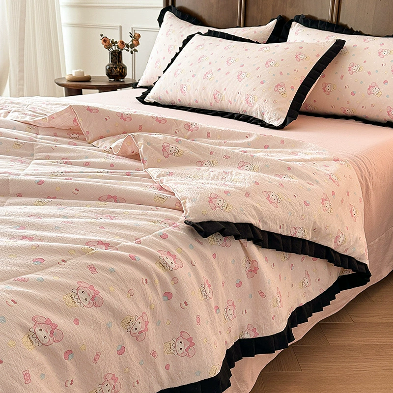 Новое летнее одеяло из марли в виде облака, французское легкое роскошное летнее одеяло с кондиционером, летнее одеяло для общежития, одно тонкое одеяло, можно стирать в машине