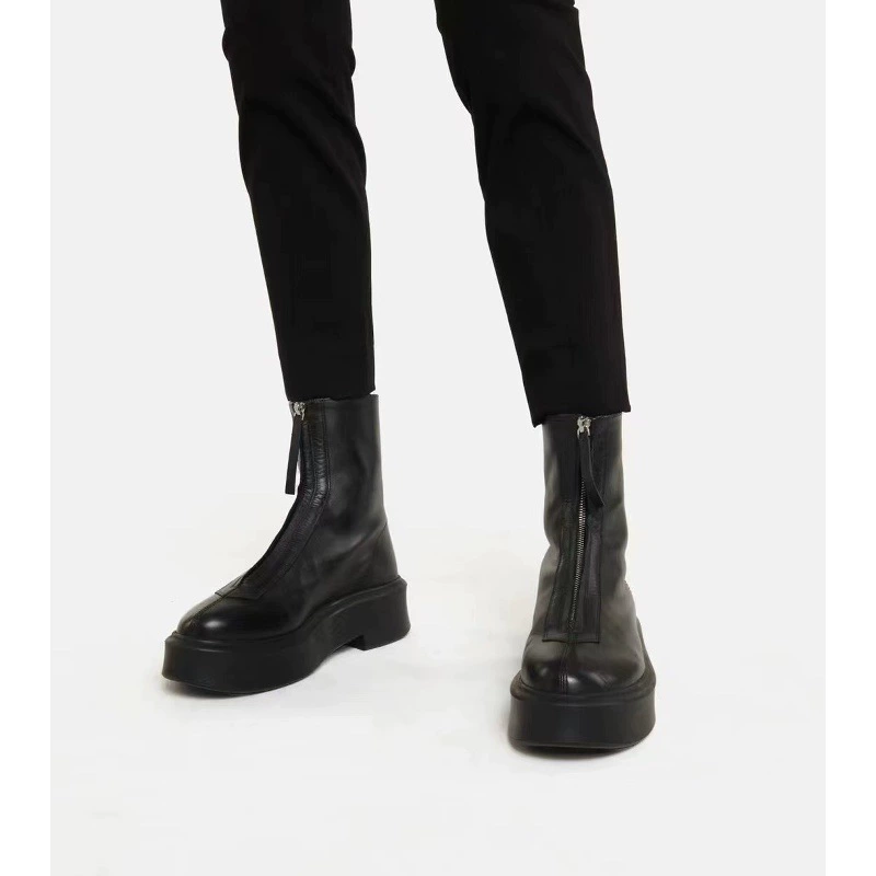 Импортные кожаные low boots с молнией, Италия
