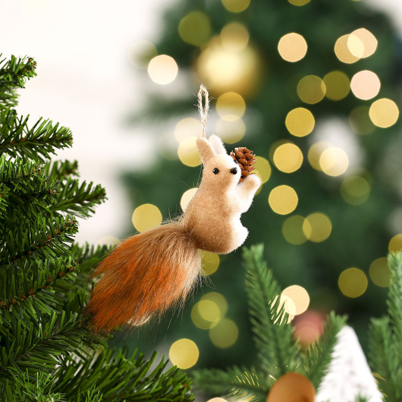 クロスボーダー新製品クリスマスリス装飾クリスマス装飾模擬リスペンダントクリスマスツリークリエイティブ装飾|undefined