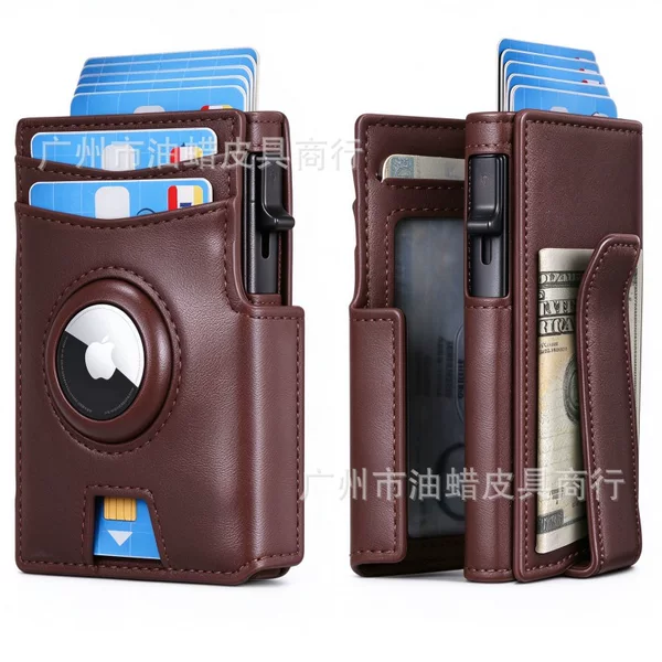 In-Stock Cross-Border Aluminum Card Holder Rfid Anti-Theft Anti-Magnetic Card Case Large Capacity Short Wallet Airtag Wallet