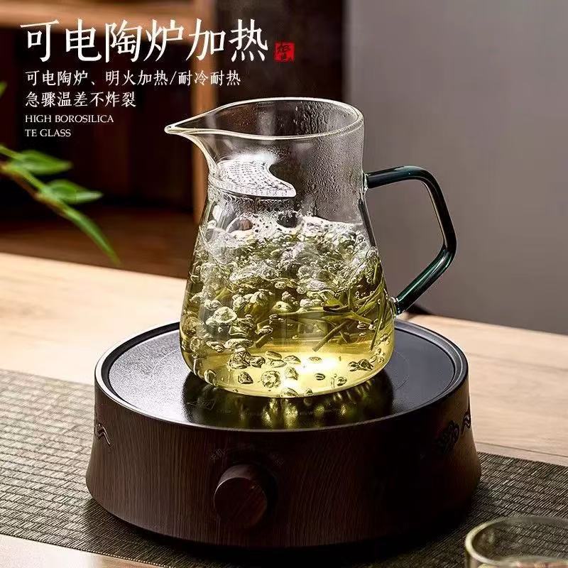 ガラス三日月フェアカップ茶漏れ一体型ティーセットフィルターティーカップフィルターカンフーティーポットティーディバイダー|undefined