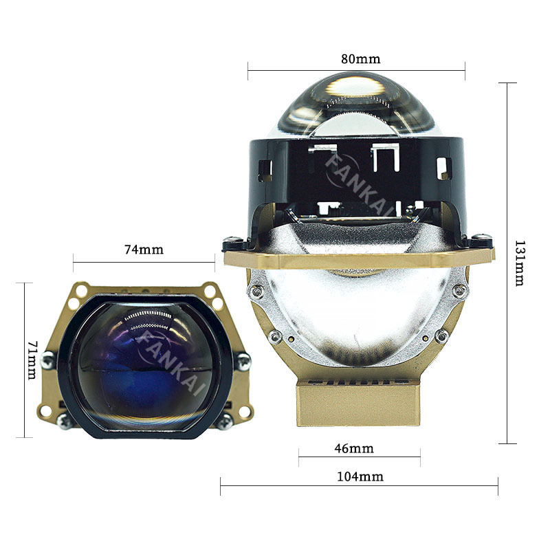 Adecuado para 3 pulgadas corto cuadrado espejo coche faro LED de doble luz lente modificada faro destacado lejos y cerca integrado