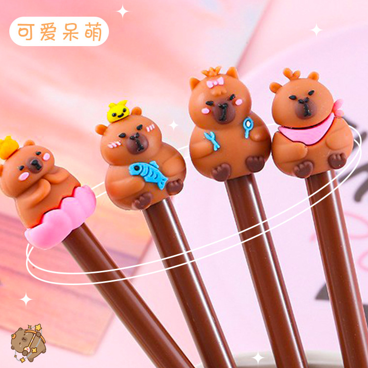 Pluma de góner Kapibalah papelería linda estudiante herramienta de escritura pluma a base de agua pluma creativa de oficina bolígrafo de firma al por mayor